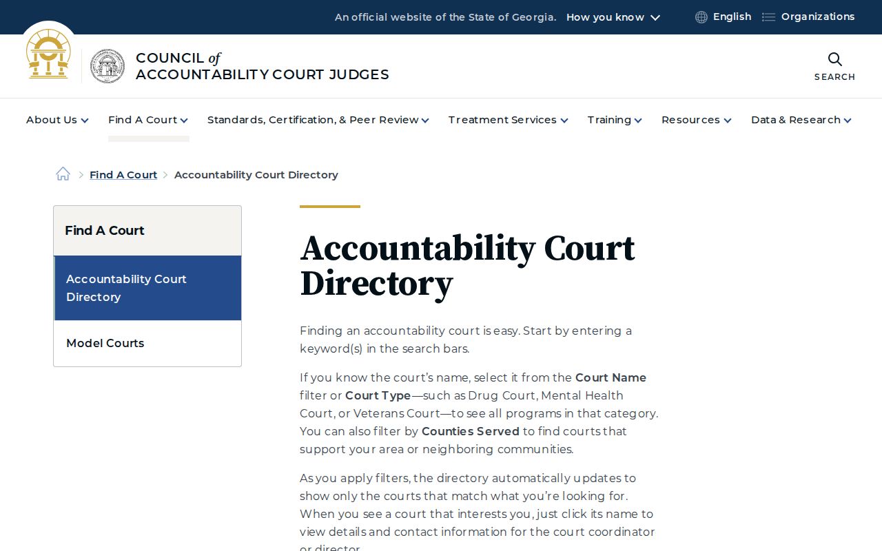 Heard County criminal docket accountability court directory