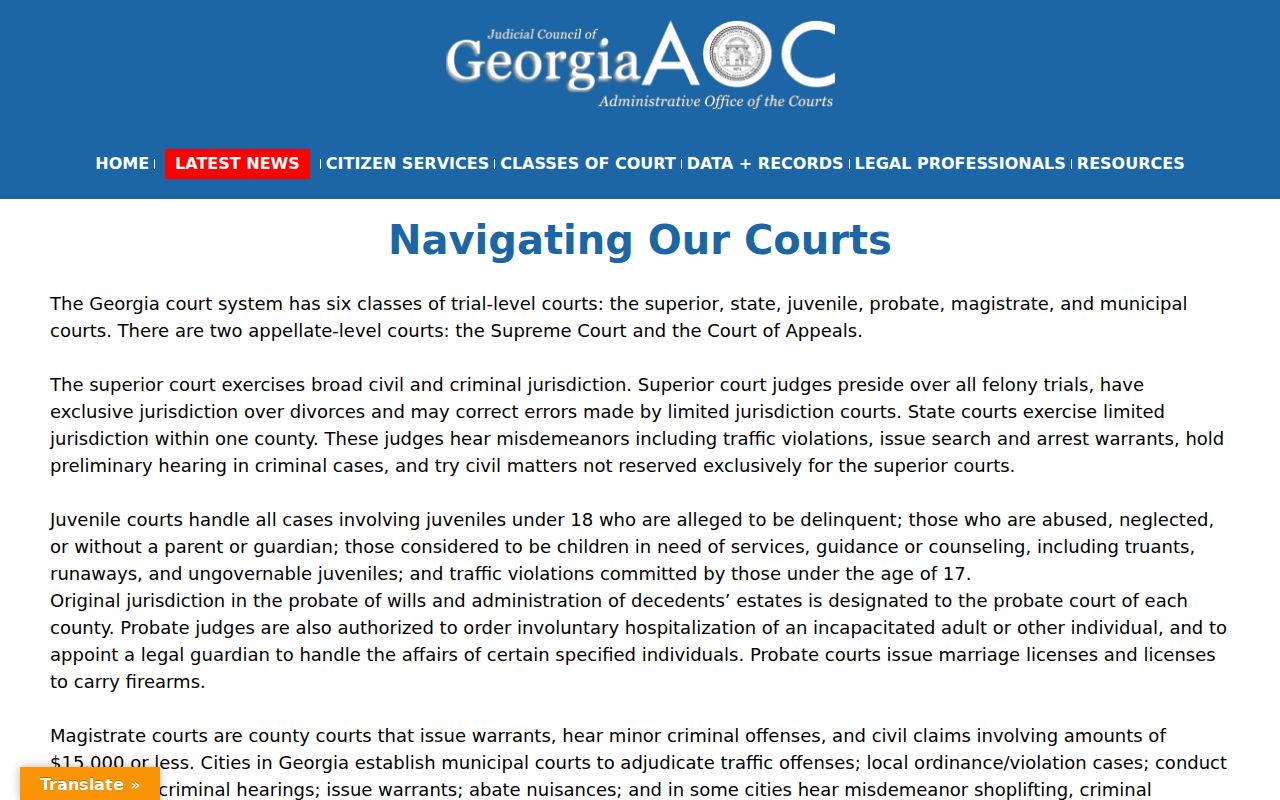 Georgia court structure for a Heard County court docket search