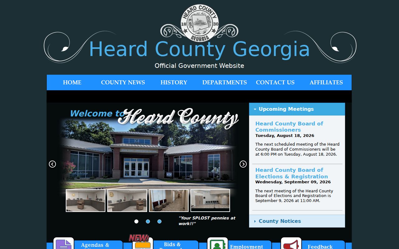Heard County court docket routes on the official county home page