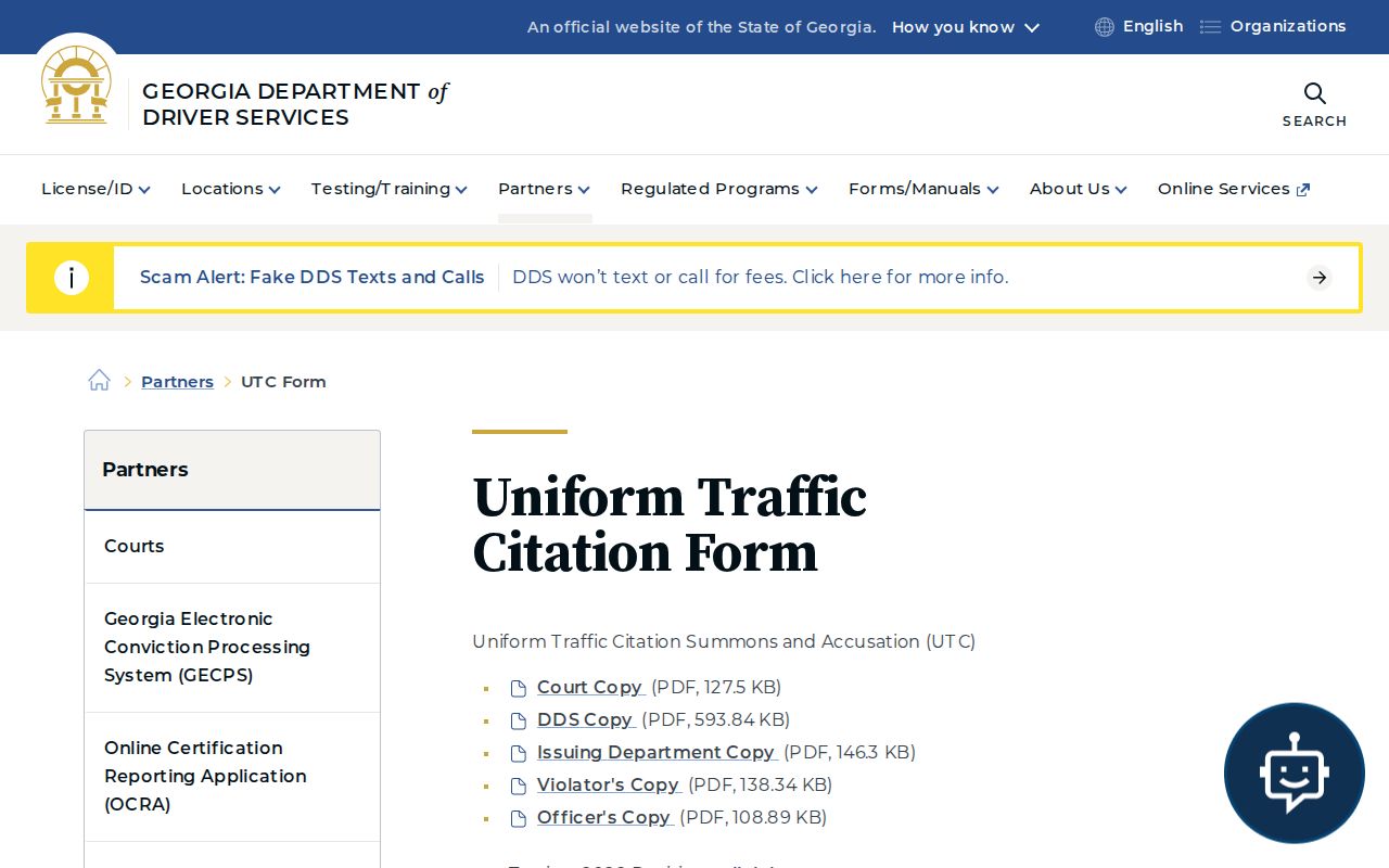 Heard County traffic court citation copies on Georgia form page