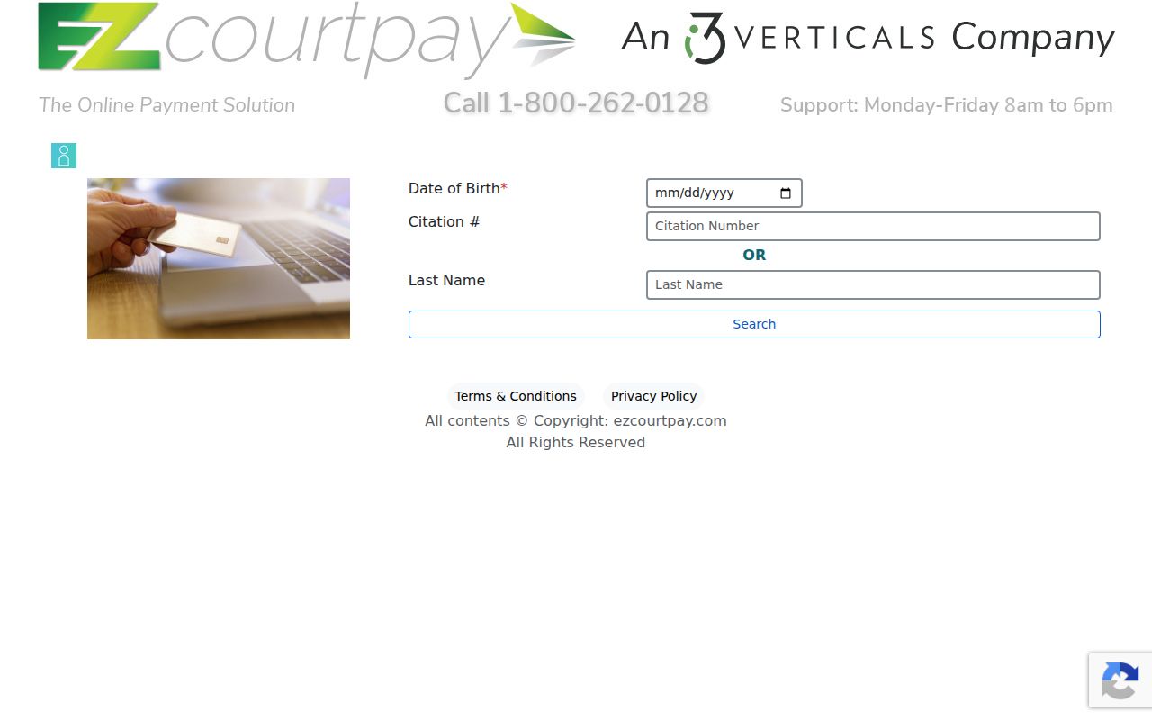 Heard County traffic ticket lookup fields on EZ Court Pay